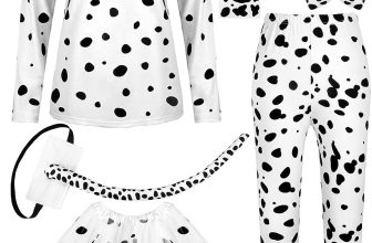 SOMSOC 8 Pieces Halloween Women Dalmatian Dog Costume