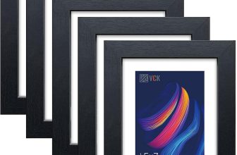 VCK 5x7 Picture Frame Black Set of 5, Textured
