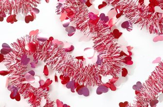 33FT Valentine's Day Tinsel Garland Red Pink White