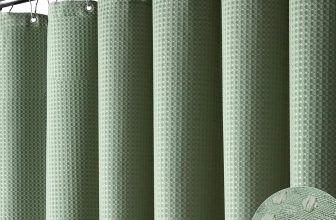 Dynamene Sage Green Shower Curtain - Waffle Textured