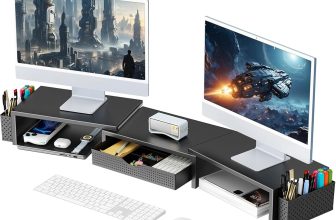 gianotter Dual Monitor Stand Riser, Desk Organizer With