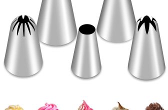 5Pcs Large Piping Tips Set, Stainless Steel Frosting