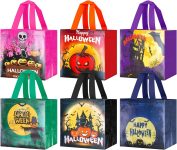 Ranfashiong 6PCS Small Halloween Trick or Treat Bags