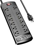 Power Strip, ALESTOR Surge Protector with 12 Outlets