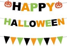 Happy Halloween Glitter Banner Pre-Strung Halloween