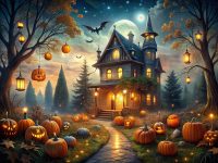 Dudaacvt 7X5FT Halloween Photography Backdrop Full Moon