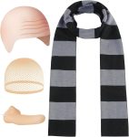 4 Pcs Halloween Costume Accessories for Adult,Black