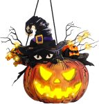 Halloween Pumpkin Lights, Jack-O-Lantern Maple Leaves