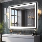 40x36 LED Bathroom Vanity Mirrors - Black Aluminum Edge