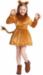 Girls Lion Costume Dress with Ears Headband Tail Kids