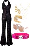 SOMSOC 70s Disco Jumpsuit Costumes Women Fashion Disco