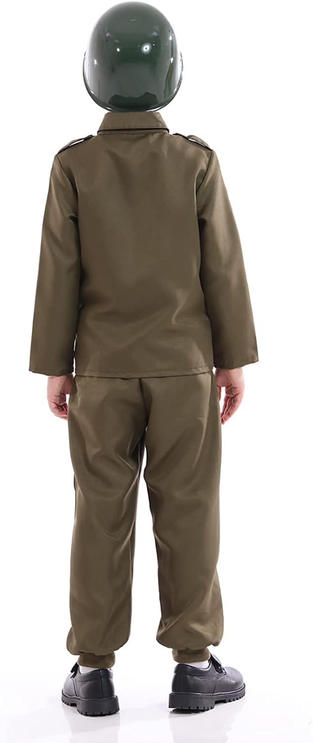 1769973250 55 Army Soldier Costume Kids，Unisex WWII Soldier Dress Up Review Halloween