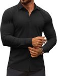 COOFANDY Men's Muscle Fit Dress Shirts Wrinkle-Free