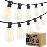 Brightever LED Outdoor String Lights 100FT Patio Lights