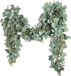 Ouddy Decor Eucalyptus Garland 6.56 Ft Lush Silver