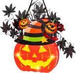BlcTec Halloween Pumpkin Lights, 10 inch Lighted Big