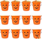 Triumpeek Halloween Pumpkin Trick Treat Buckets, 12 pcs