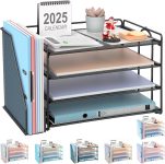 gianotter 4-Tier Paper Organizer With Magazine Holder,