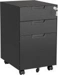 Letaya 3 Drawer Mobile File Cabinet with Lock,Under