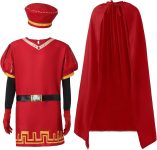 Halloween Men Costume Outfits Red Cloak Top Robe Cape