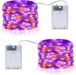 Joomer Orange Purple Battery Halloween Fairy Lights, 2