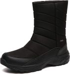 SILENTCARE Mens Winter Mid-Calf Snow Boot Fur Warm