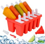 Silicone Popsicle Molds 10-cavity, DIY Ice Pop Mold for