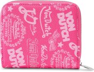 Von Dutch Zip-Up Wallet with ID Window, Vegan Leather,