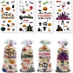 ONFAON Halloween Cellophane Treat Bags, 180pcs