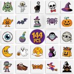 144PCS Halloween Temporary Tattoos for Kids – 24 Unique
