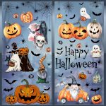 102Pcs Halloween Window Clings Decorations, 8 Sheets