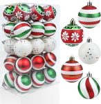 30ct Christmas Balls Ornaments - 2.36’’ Red Green White