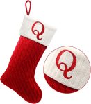ZOEA 20 Inches Christmas Stockings with Initials, Large
