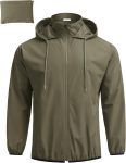 COOFANDY Men's Light Rain Jacket with Hood Packable