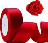 25 Yards Red Satin Ribbon 1 1/2inch, Single Face