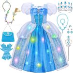 Meland Princess Dress Up for Girls, Light up Halloween