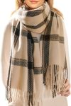 FURTALK Winter Scarf for Women Shawl Soft Tassel Plaid