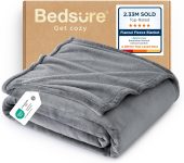 Bedsure GentleSoft Fleece Throw Blanket for Couch Grey