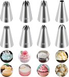 8Pcs Piping Tips Set Large Cake Decorating Supplies