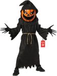 Morph Pumpkin Costume Kids, Pumpkin Grim Reaper Costume
