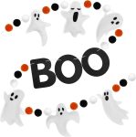 6.6Ft Ghost Garland Halloween Felt Boo Banner for