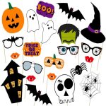 Soochat Halloween Photo Booth Props DIY Kit Scary Hocus