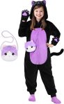 Joycover Black Cat Costume for Girls, Kids Hooded Cat