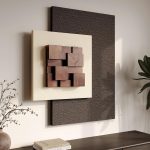 3D Wood Textured Large Neutral Abstract Wall Art,