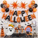 Paready Orange and Black Happy Halloween Balloons