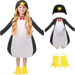 4PCS Penguin Costume Kids, Animal Penguin Onesie