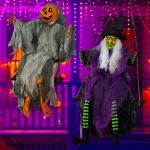 Hourleey 2 Pack Halloween Decorations Outdoor, Swinging