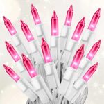 Pink Lights, 100 Count 19.6FT Waterproof String Lights,