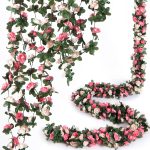 8 Pcs x 8.2 ft Flower Garland Artificial Rose Vine
