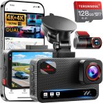 4K+4K Dash Cam Front and Rear, Free 128GB Card